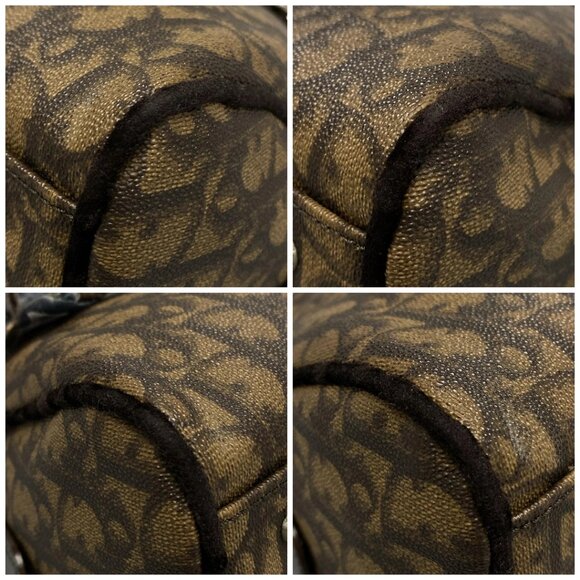 Auth DIOR/ChristianDior Romantique CPF44865 Dark Brown Brown PVC Leather Velour - Picture 16 of 16